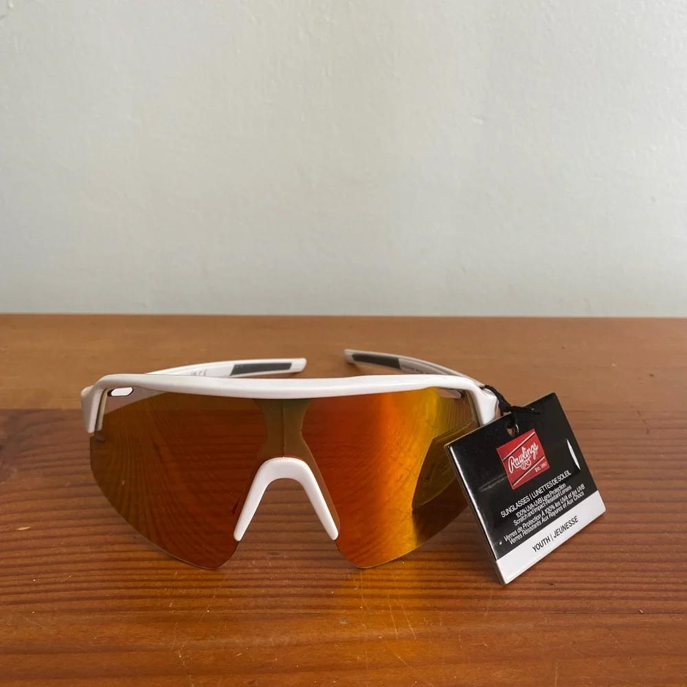 White Sunglasses with Reflective Lenses - Picture 1 of 3